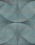 Dotted abstract geometric wallpaper with diamond-shaped light blue sections and intricate black point-based texturing creating wavy interconnected patterns