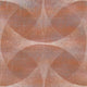 Rust-colored geometric wallpaper with white dotted diamond shapes and wavy interconnected point-based pattern, creating an organic abstract design with textured transitions between sections