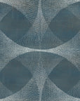 Modern geometric wallpaper with four rounded navy blue diamond shapes radiating from the center on a dotted background with contrasting navy areas.