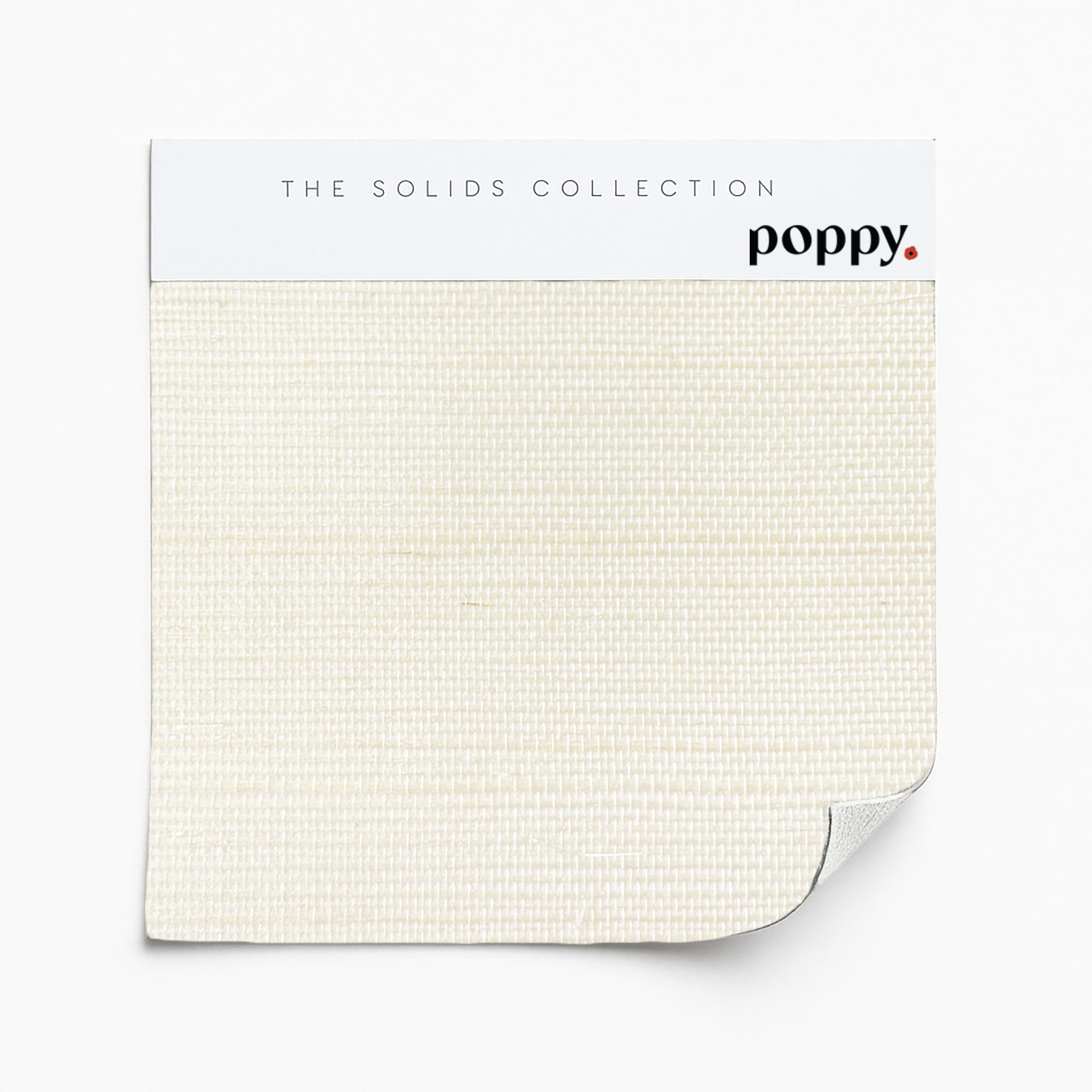 Cream colored grasscloth wallpaper sample, tightly woven sisal grasscloth from Poppy Print Studio’s Solids Collection
