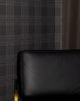 London Plaid - Slate Linen Wallpaper