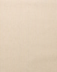 Flat view of striped linen wallpaper in beige and ivory tones, featuring a natural texture.