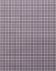 Full view of linen wallpaper featuring a vintage plaid check pattern in lavender and taupe.