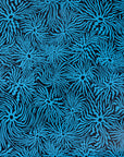 Close-up of navy blue wallpaper featuring intricate, organic electric blue swirls,
creating a dynamic and modern aesthetic.