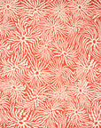 Close-up of terracotta wallpaper featuring organic cream-colored swirls, adding a
bold yet natural statement.