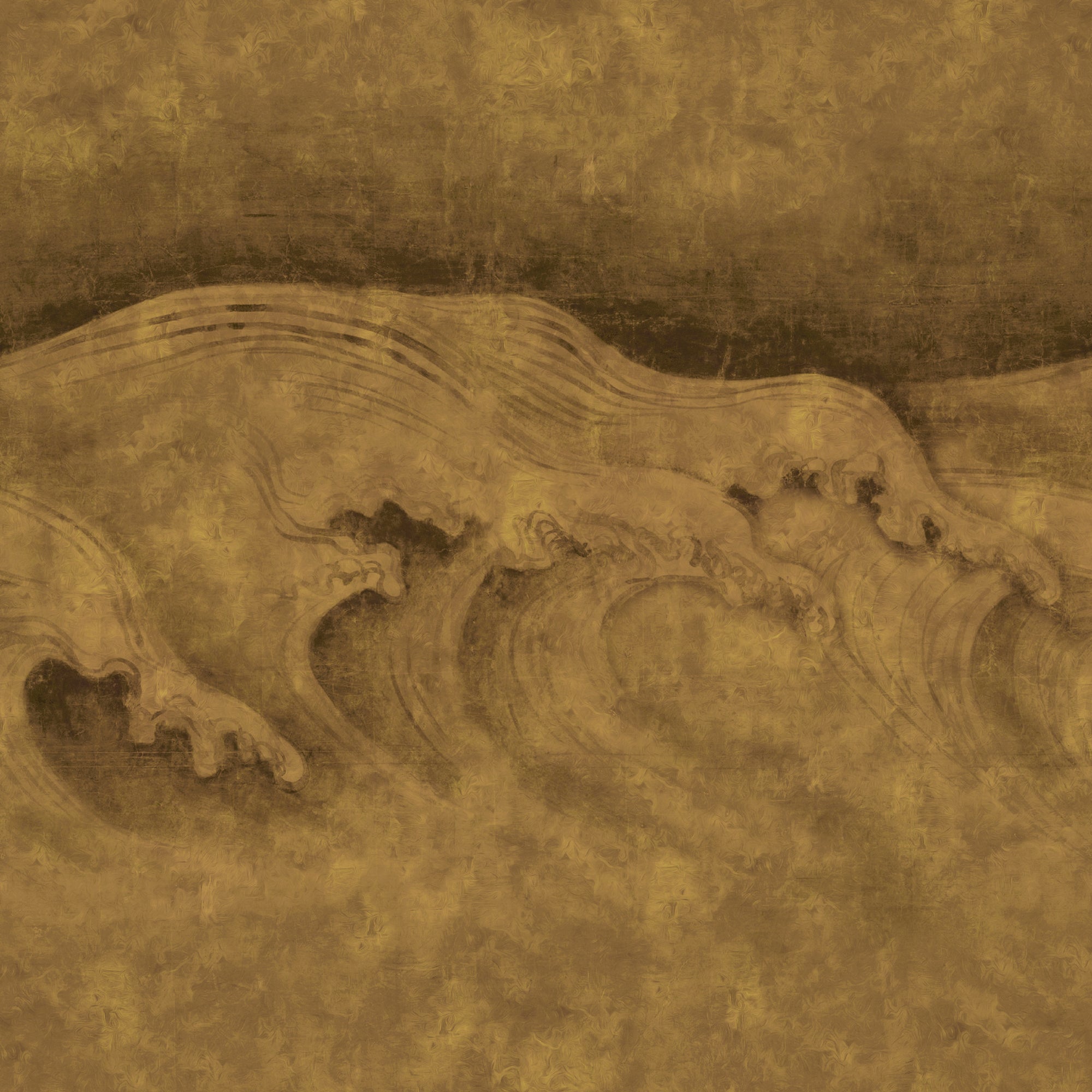Wave - Brass Silk Wallpaper