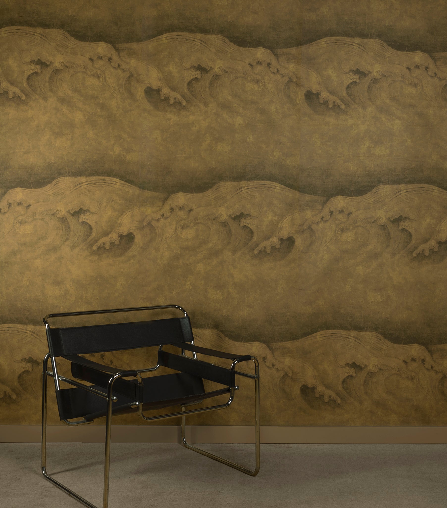 Wave - Brass Silk Wallpaper