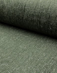 Green chenille upholstery fabric by the yard, rolled bolt view