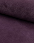 Purple velveteen upholstery fabric by the yard, rolled bolt view