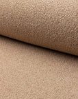 Beige boucle upholstery fabric by the yard, rolled bolt view