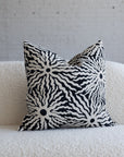 Black and ivory sunburst jacquard throw pillow, 20-inch square
