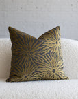 Gold and brown sunburst jacquard throw pillow, 20-inch square