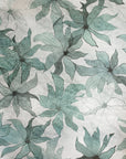 close up of light blue floral wallpaper design