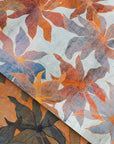 Close up detail of orange floral wallpaper panels