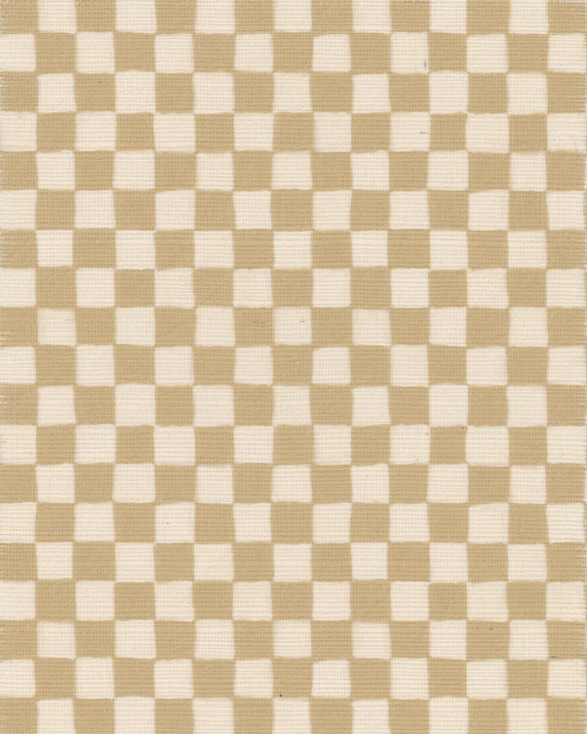 Close-up of yellow and white checkered grasscloth wallpaper, featuring a subtle textured pattern with a handwoven appearance.