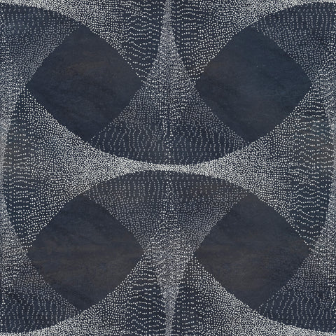 Abstract wallpaper design featuring an dark navy background with intricate white dot patterns forming organic, flowing shapes, creating a dynamic and textured visual effect.