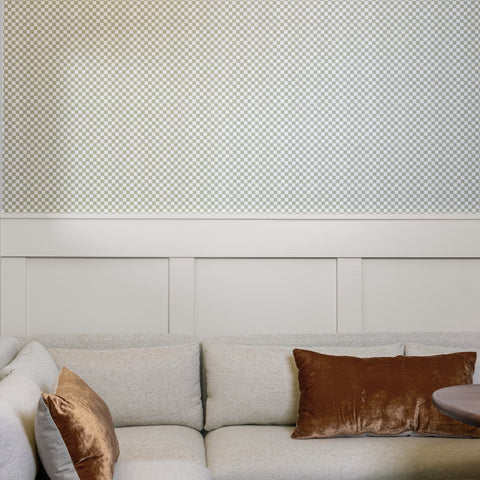 Checker - Olivine Grasscloth Wallpaper