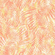 Warm peach and soft yellow tropical leaf wallpaper with a water-like ripple effect, creating a sun-drenched, playful vibe.