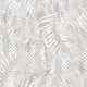 Grey and white tropical palm leaf wallpaper with a soft, undulating ripple effect across the foliage design.