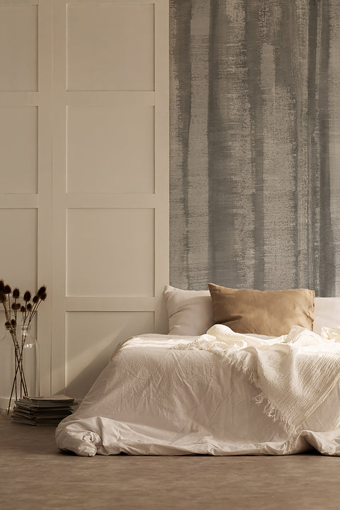 Striation - Cement Pearlescent Wallpaper