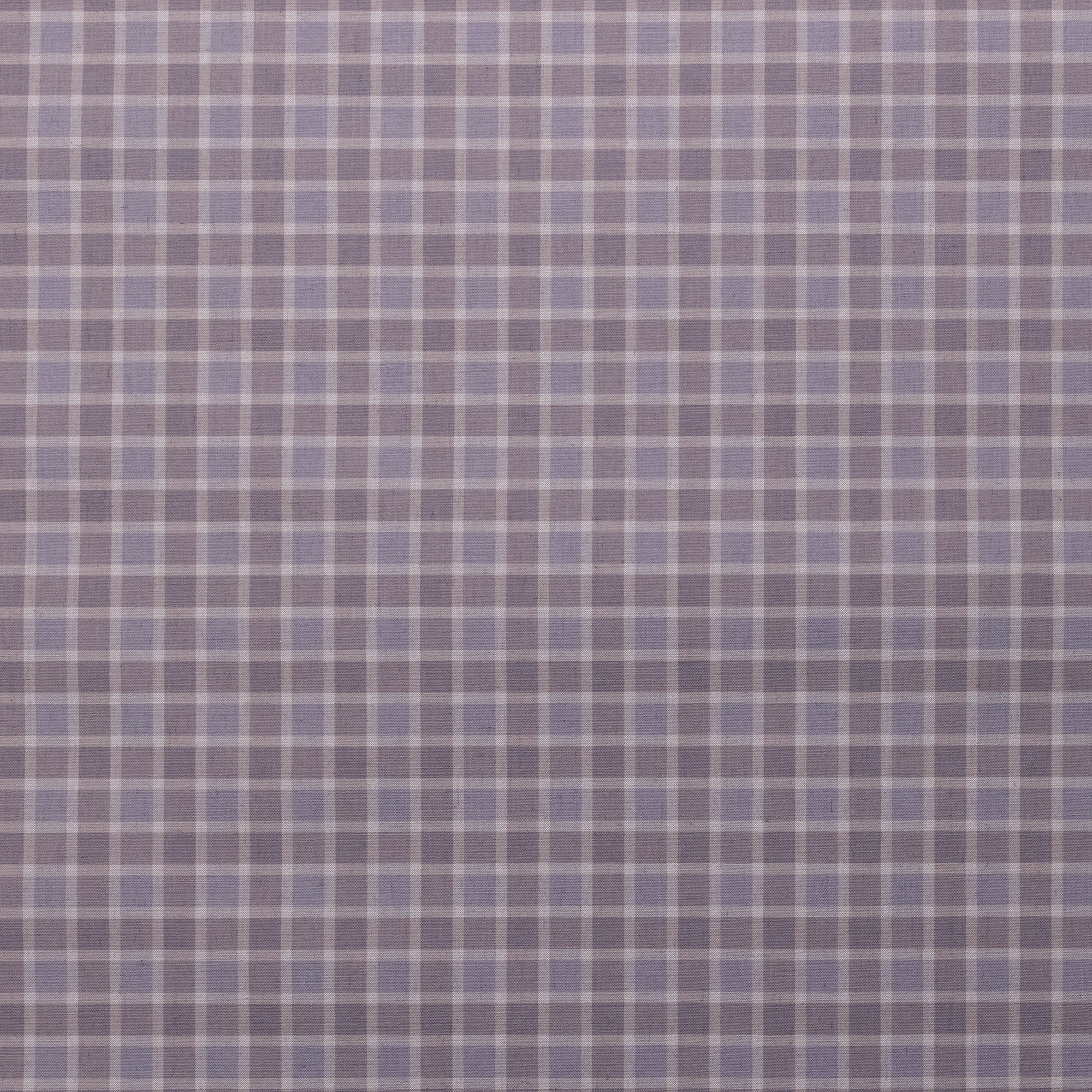 Full view of linen wallpaper featuring a vintage plaid check pattern in lavender and taupe.