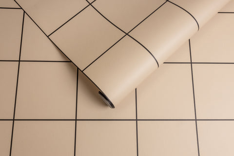 Grid - Large Thin Tan Type II Commercial Wallcovering