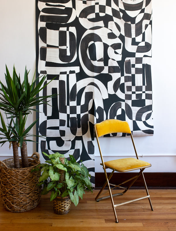 Poppy Print Studio Checker Taupe Wallpaper