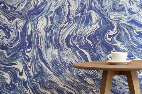 Terrain - Blue Marble Grasscloth Wallpaper