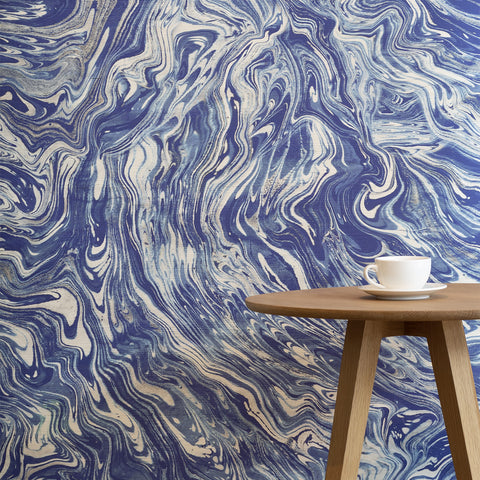 Terrain - Blue Marble Grasscloth Wallpaper