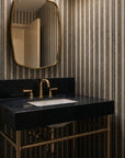 Ribbon Stripe - Bark Silk Wallpaper