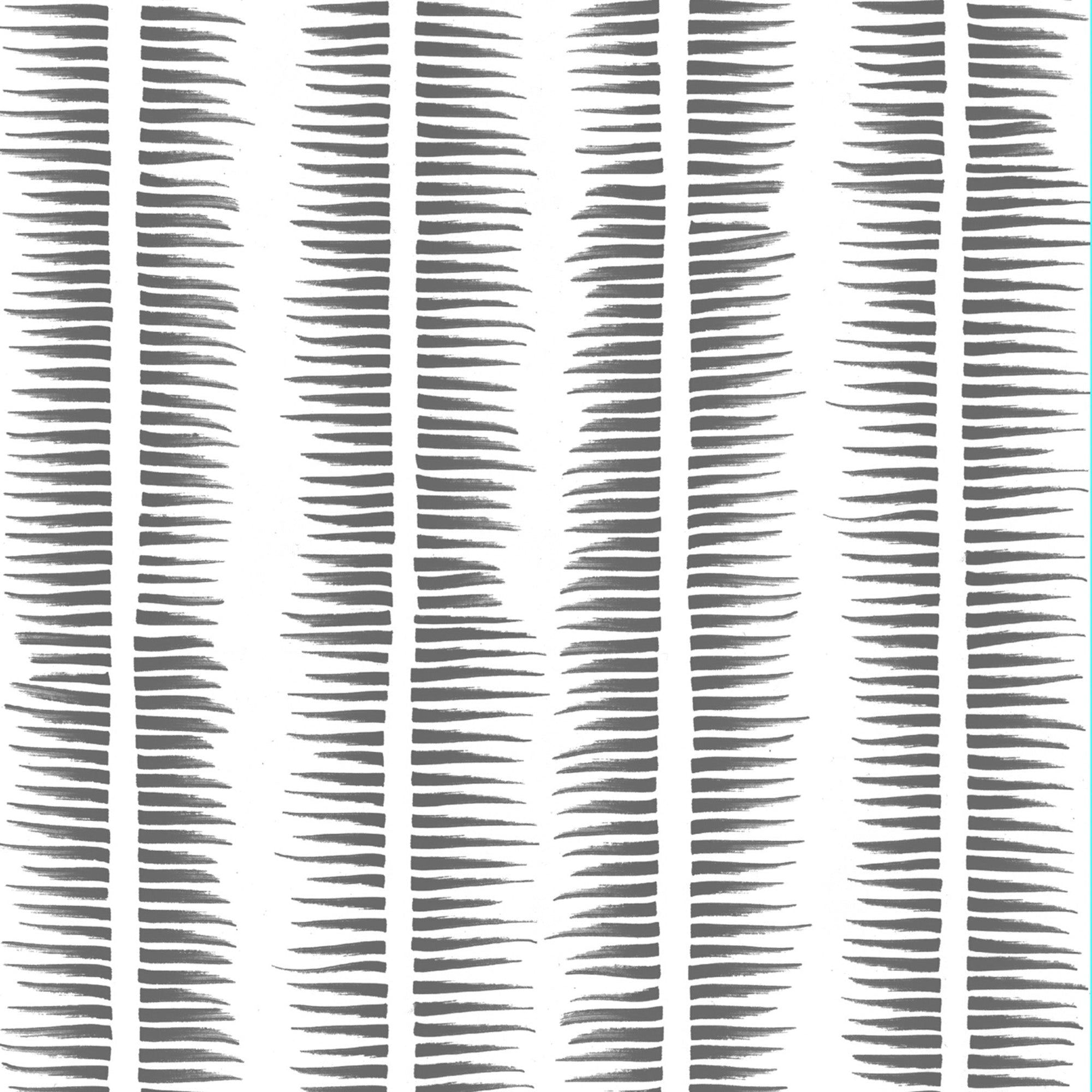 Textured stripe wallpaper in pewter gray on a white ground