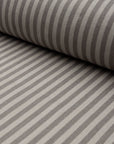Tan and cream striped linen fabric by the yard, rolled bolt view