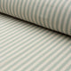 Sage green and cream striped linen fabric by the yard, rolled bolt view