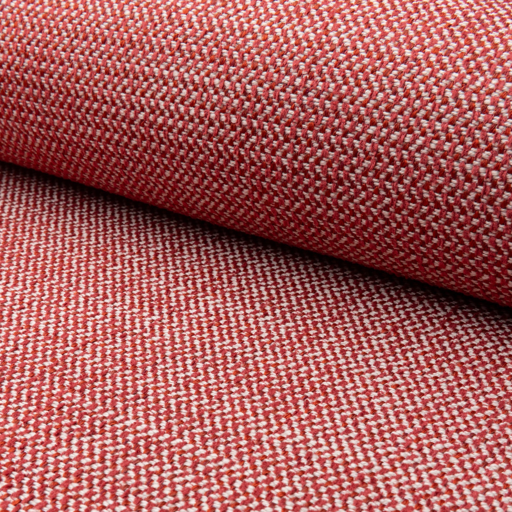 Pink herringbone outdoor fabric by the yard, rolled bolt view