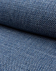 Blue herringbone outdoor fabric by the yard, rolled bolt view
