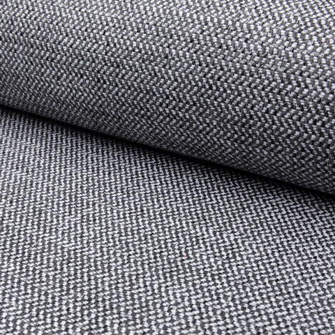 Gray herringbone outdoor fabric by the yard, rolled bolt view