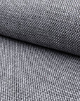 Gray herringbone outdoor fabric by the yard, rolled bolt view