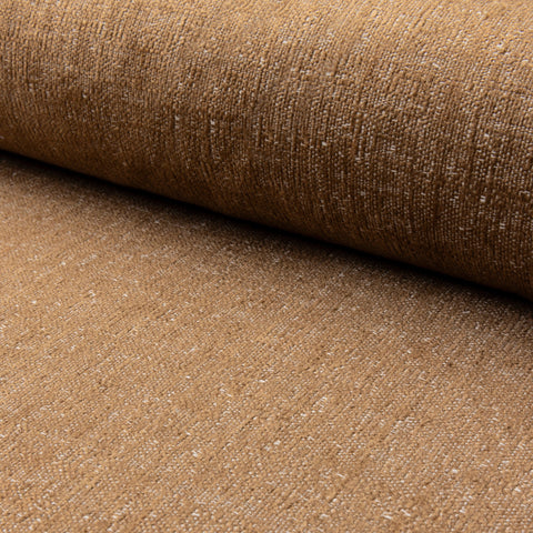 Brown chenille upholstery fabric by the yard, rolled bolt view