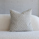 Light gray and cream checkerboard chenille jacquard throw pillow, 20-inch square