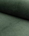 Forest green velveteen upholstery fabric by the yard, rolled bolt view