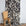 Black and cream abstract printed linen fabric by the yard, draped to show pattern and scale