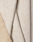 Beige marled chenille outdoor fabric by the yard, folded showing drape and weight