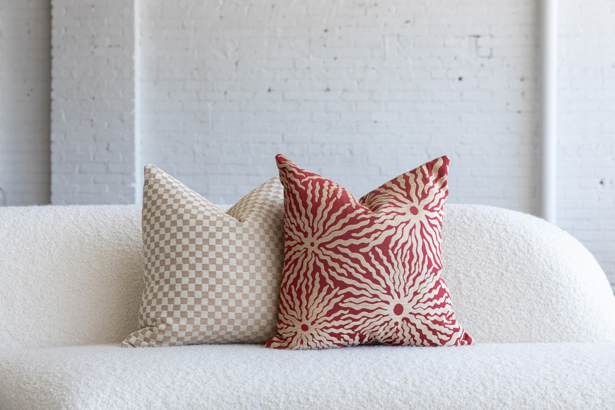 Ra Chili Red Abstract Jacquard Throw Pillow | Poppy – Poppy Print Studio