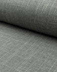 Green linen upholstery fabric by the yard, rolled bolt view