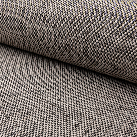 Black basketweave upholstery fabric by the yard, rolled bolt view