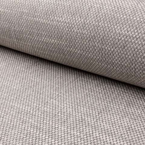Gray basketweave upholstery fabric by the yard, rolled bolt view