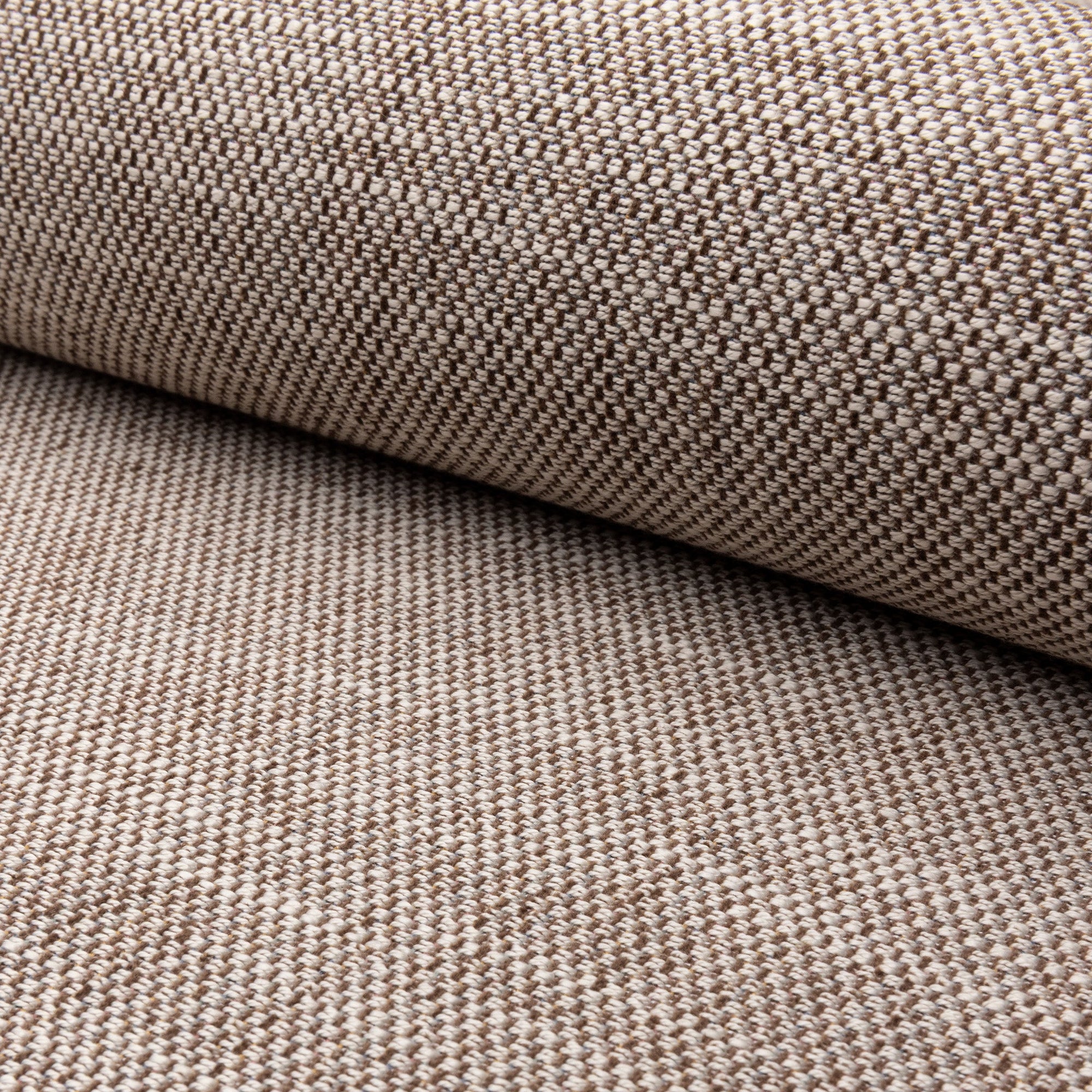 Brown basketweave upholstery fabric by the yard, rolled bolt view