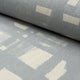 Blue and cream brushstroke crosshatch linen fabric by the yard, rolled bolt view