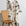 Cream and black brushstroke crosshatch linen fabric by the yard, draped to show pattern and scale