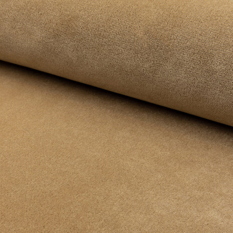 Gold velvet upholstery fabric by the yard, rolled bolt view